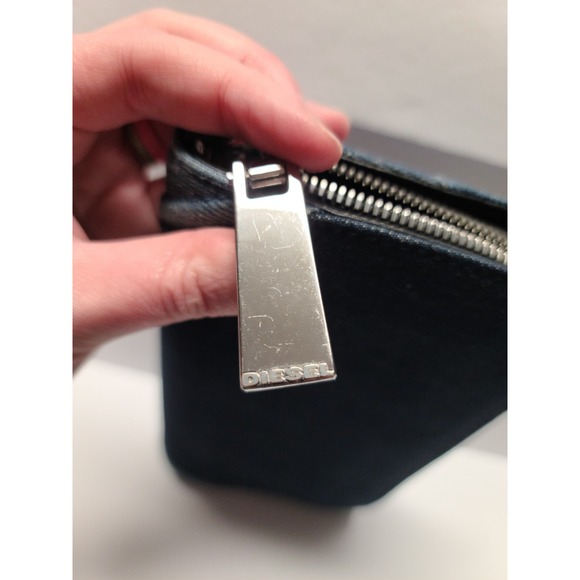 Diesel Denim Wallet Women Blue Jean Wallet Multiple Compartments Functional Zip - Picture 9 of 16